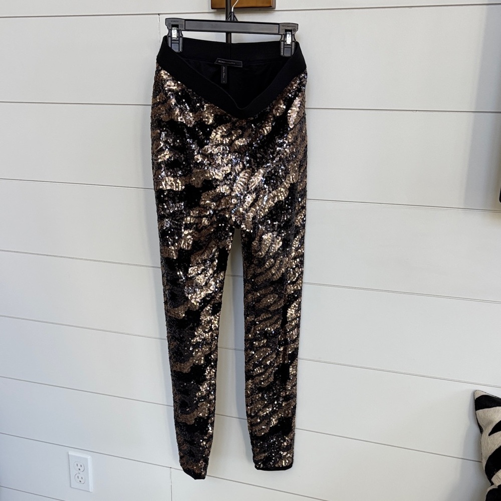Black and Gold Sequin Leggings/Jogger